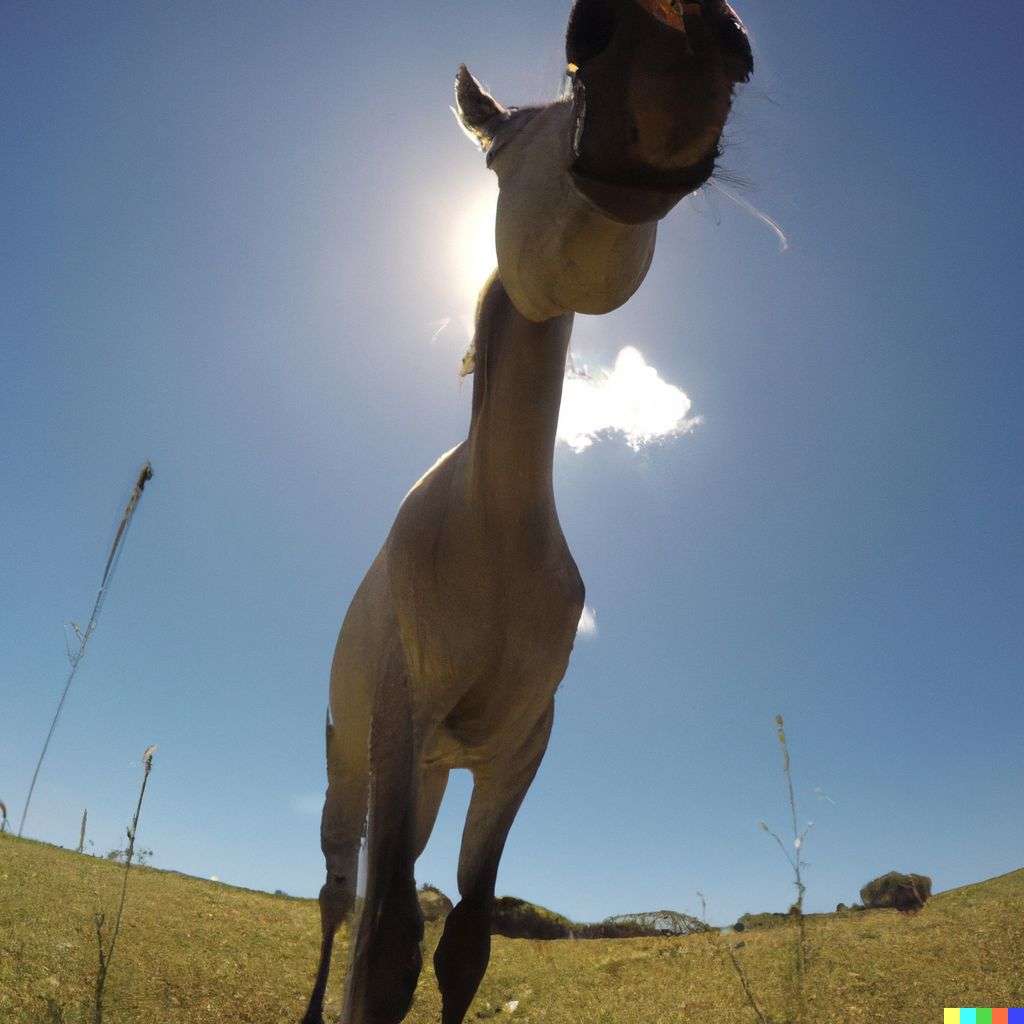 a horse, photograph taken on a GoPro